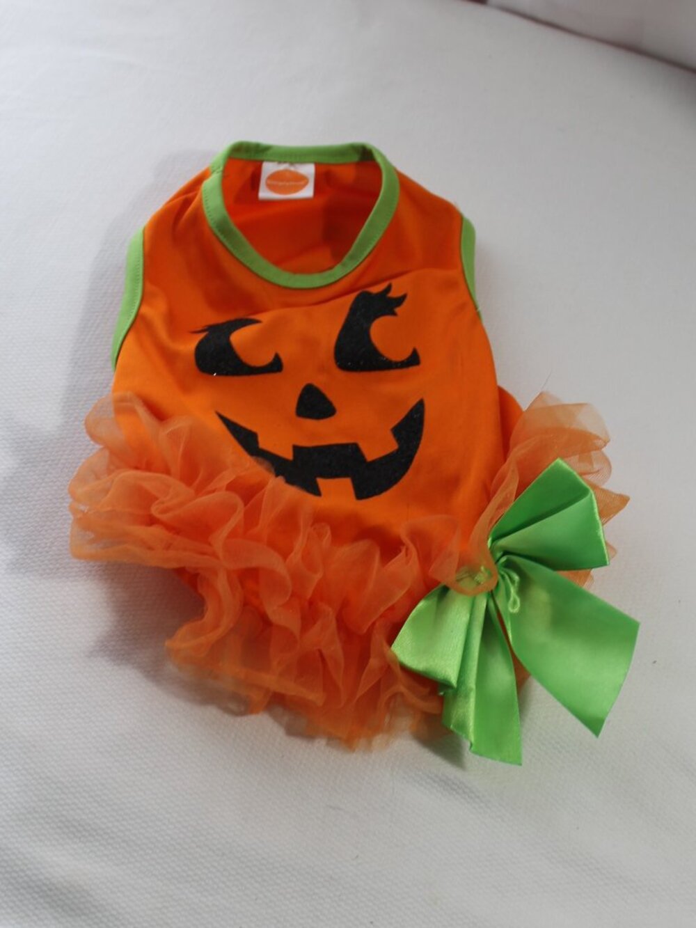 Small Dog Halloween Costume Pumpkin Tutu Jack-O-Lantern